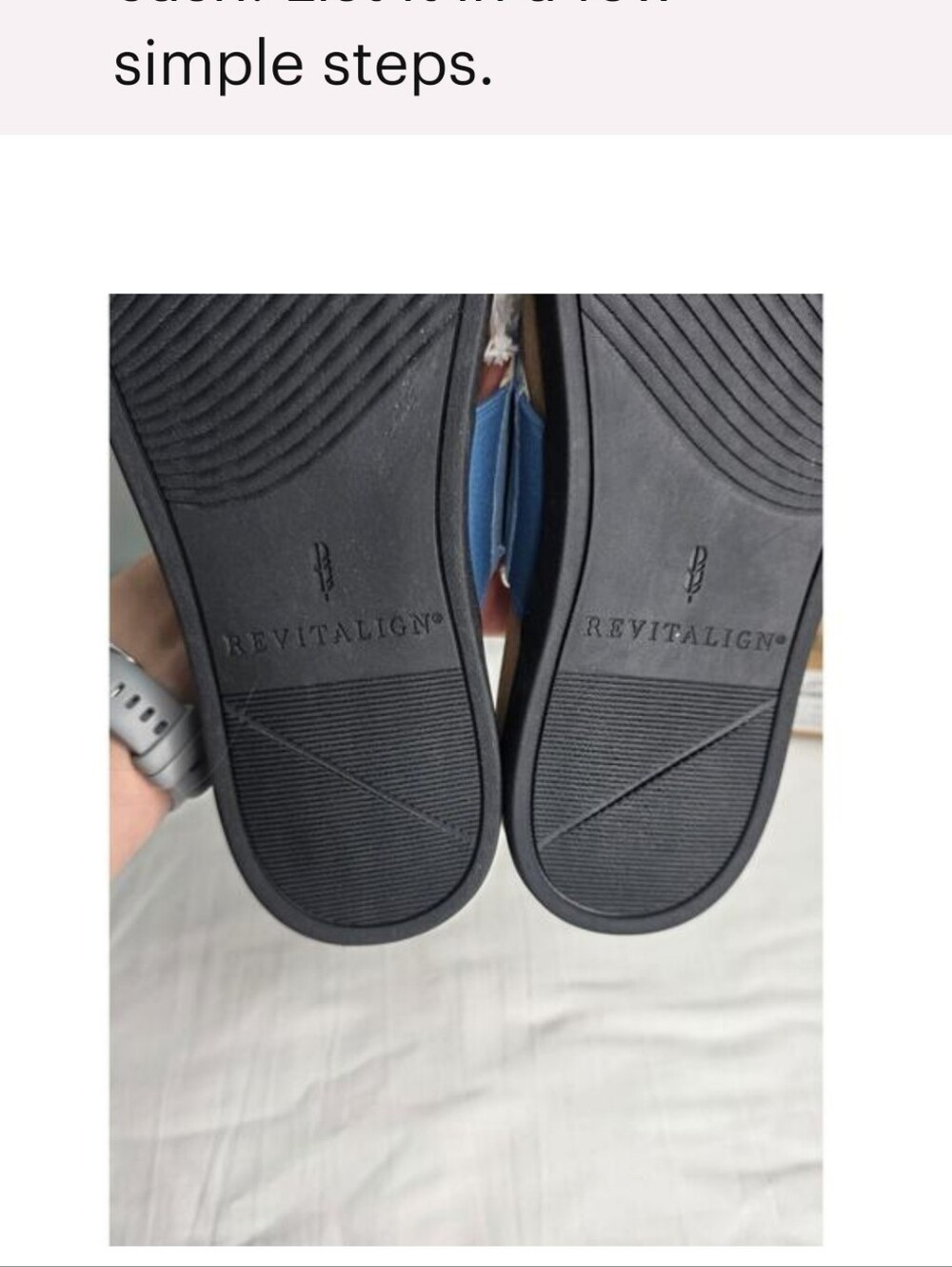 Revitalign Womens 10B Blue Studded Suede Orthotic Slide Sandals. Medium Width. - Picture 7 of 7